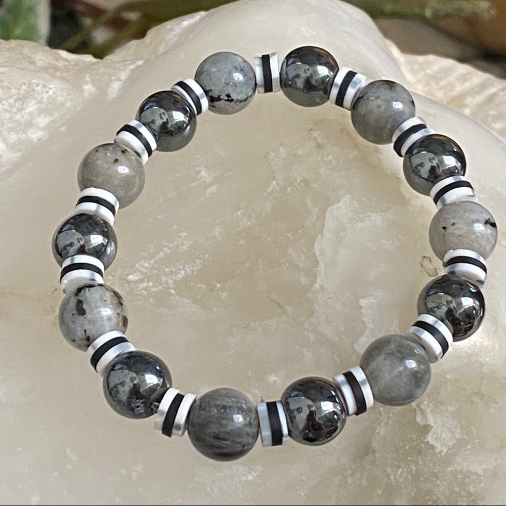 Labradorite and Hematite Bracelet